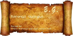 Baronyi Gyöngyi névjegykártya
